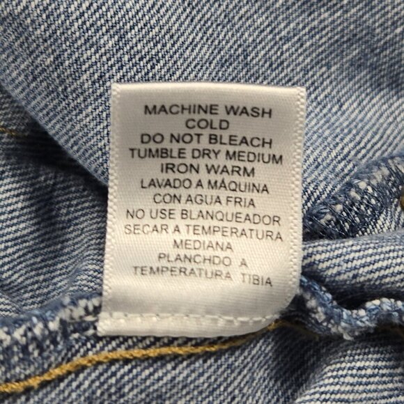 Love Tree Distressed Blue Denim Jacket Women's Size L Ripped Casual Button-Up - Picture 14 of 16